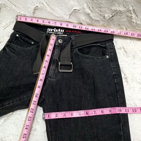 Urban Pipeline Jeans Mens 32×32 Black Slim Straight Dark Wash Denim - Picture 4 of 11